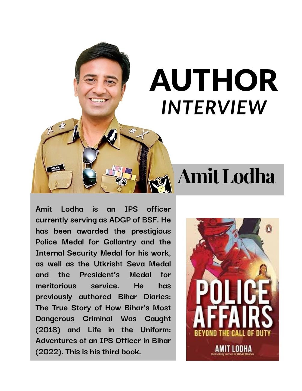 Interview with Amit Lodha Author of Police Affairs: Beyond the Call of Duty