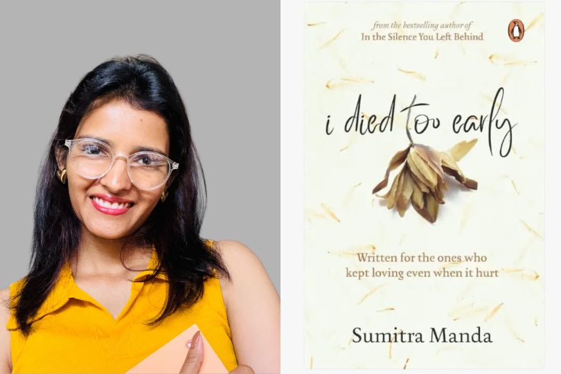 Sumitra Manda with her book I Died Too Early.