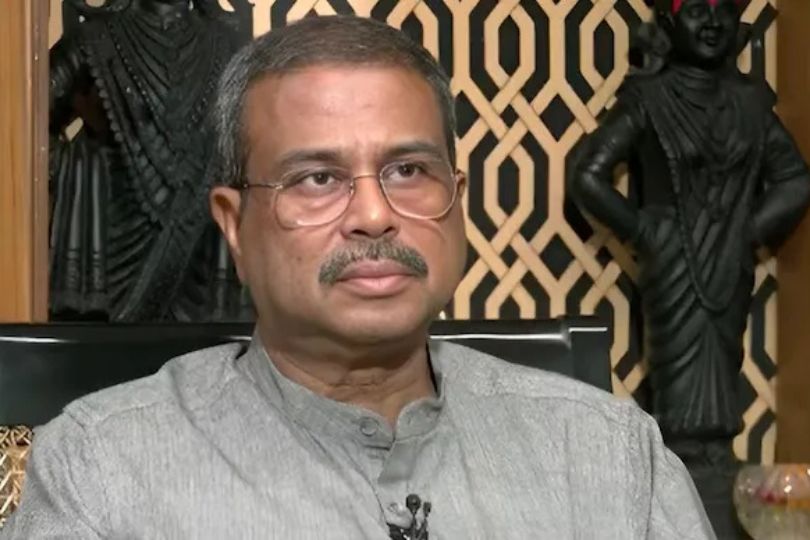 Dharmendra Pradhan addressing an interview