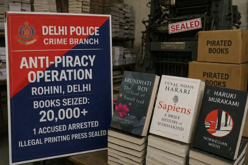 Delhi Police anti-piracy operation seizes over 20,000 books.
