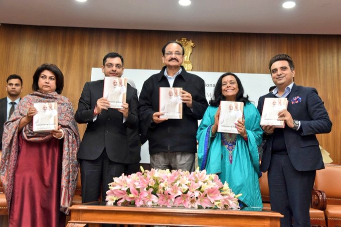 Vice President Venkaiah Naidu launches the book on Prime Minister Narendra Modi Turbulence and Triumph – The Modi Years”