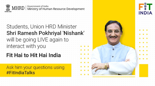 The HRD ministry is all set to conduct a webinar on physical and mental fitness on June 28