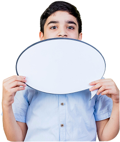 Kids who hesitate to speak